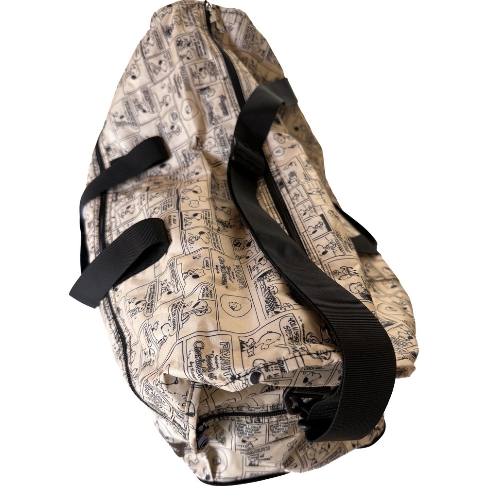 Hapitas Snoopy Folding Duffel Boston Bag Peanuts Comic Natural Beige Carry-On